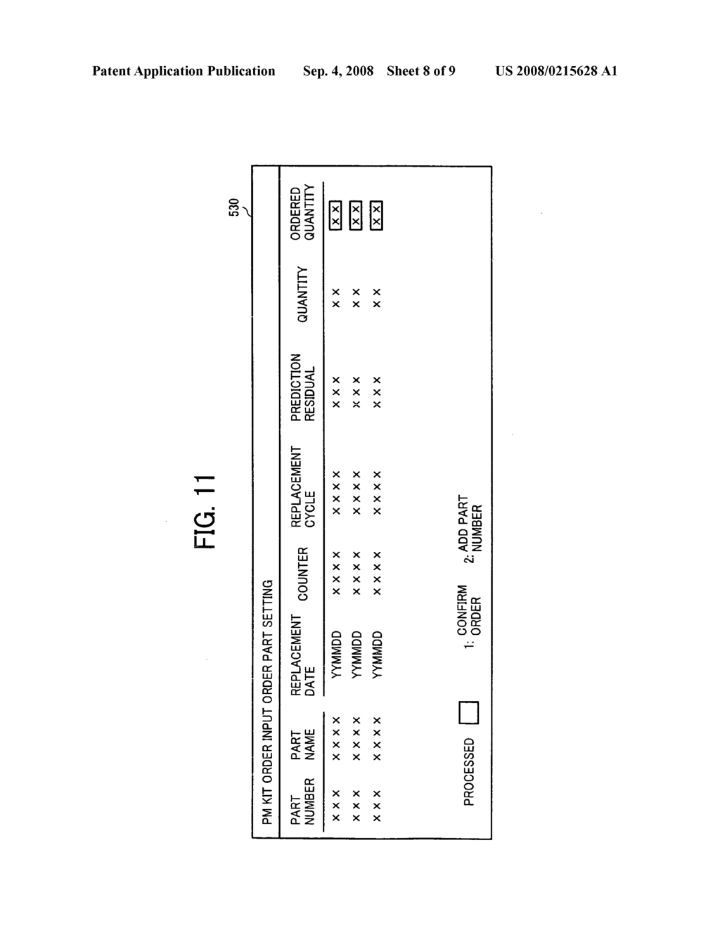 Replacement part order processing apparatus, method for ordering replacement parts and computer-readable recording medium - diagram, schematic, and image 09