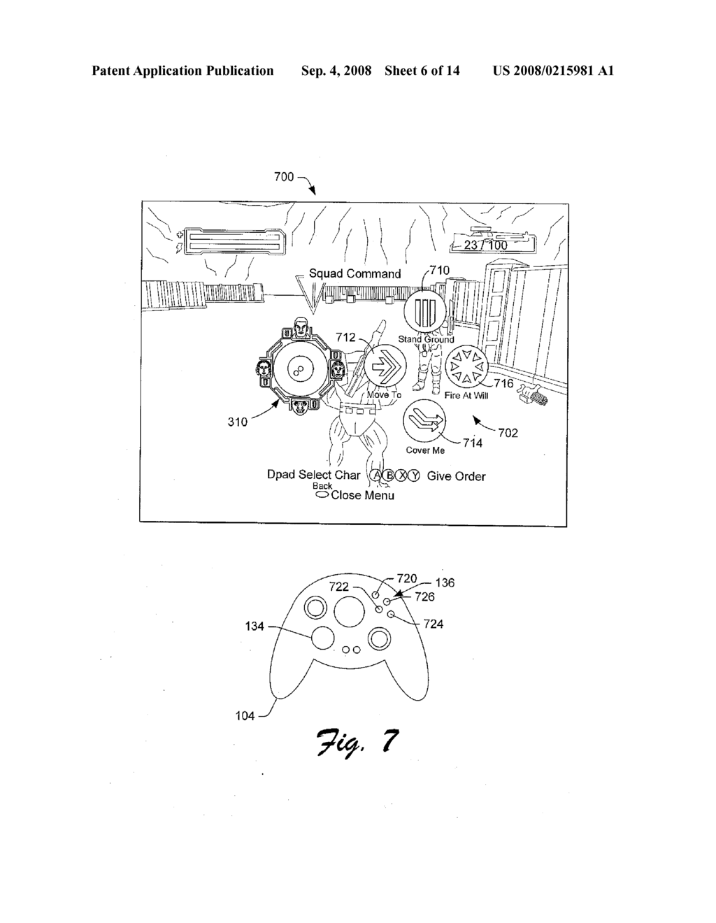 Squad command interface for console-based video game - diagram, schematic, and image 07