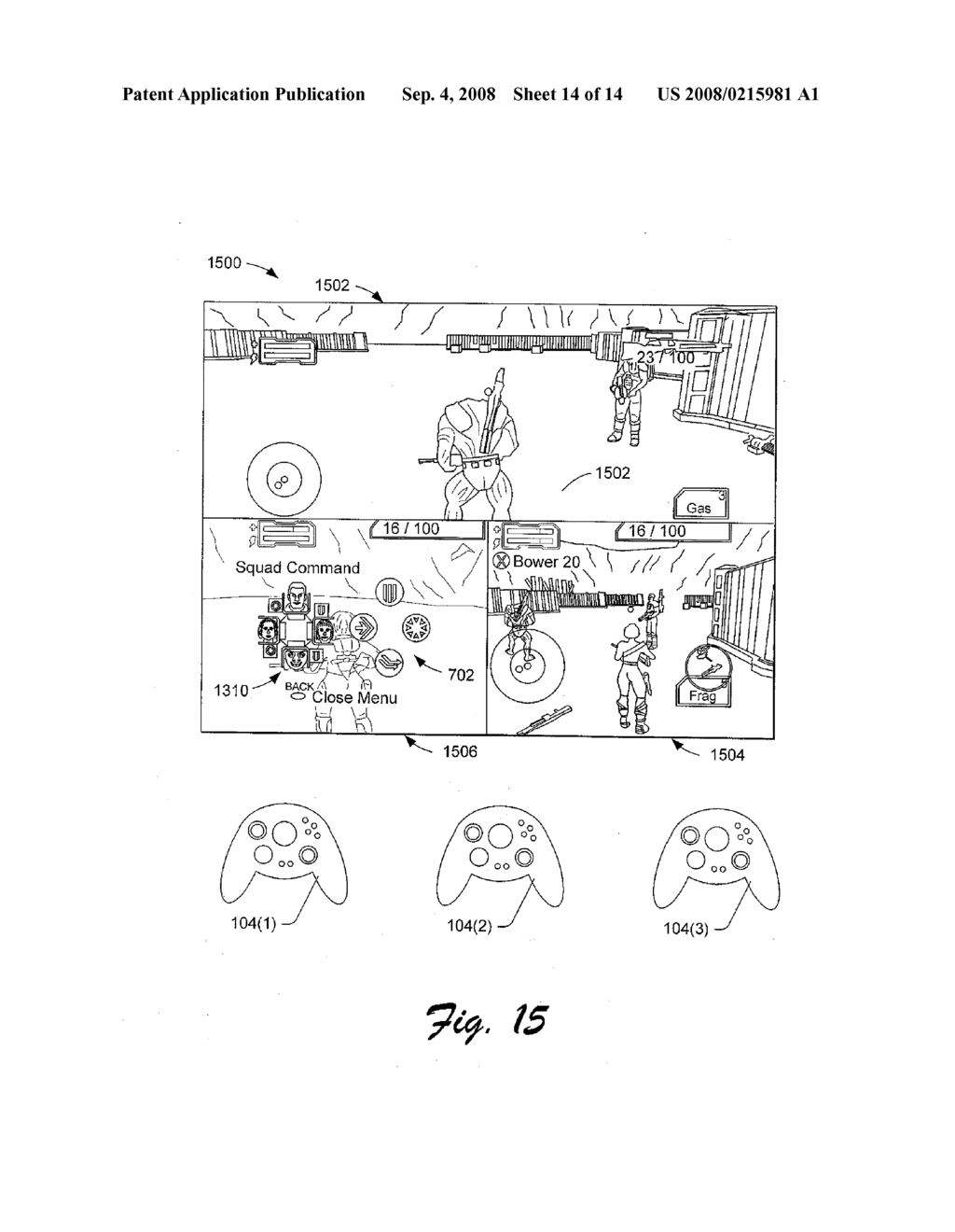 Squad command interface for console-based video game - diagram, schematic, and image 15