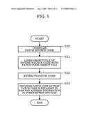 Information processing device, patch code application system, electronic instrument, and patch code application method diagram and image