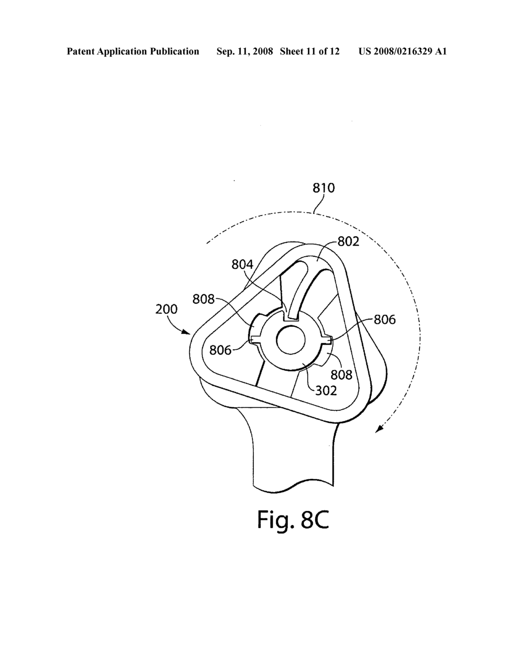 Ergonomic razor and blade assembly and device for storing and dispensing blade assemblies - diagram, schematic, and image 12