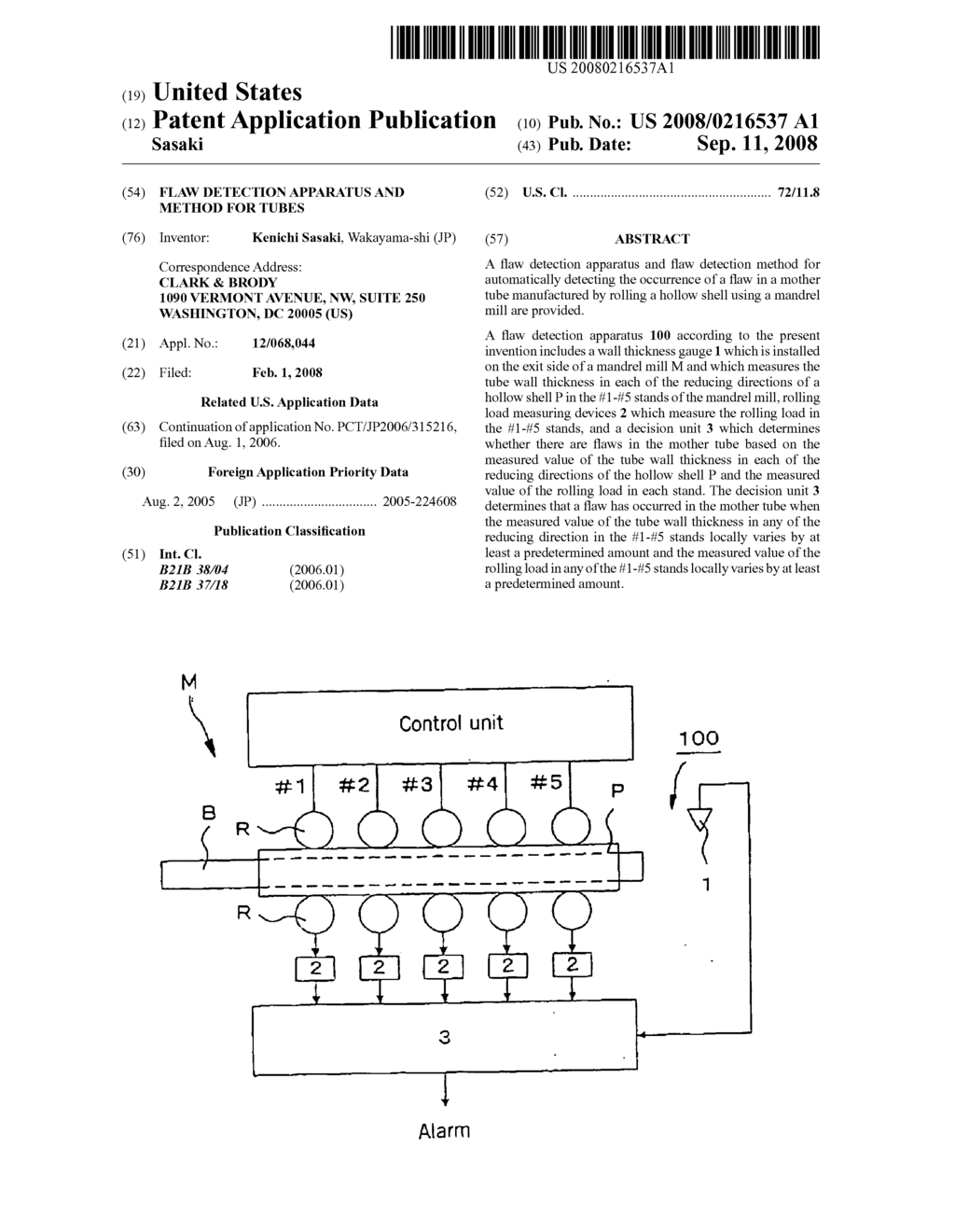 Flaw detection apparatus and method for tubes - diagram, schematic, and image 01