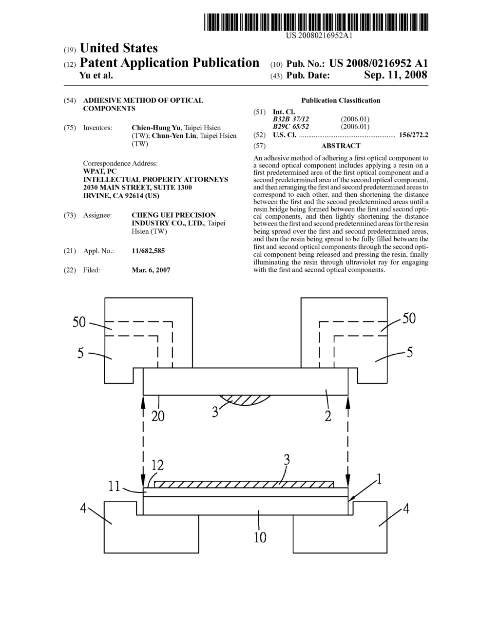 Adhesive Method Of Optical Components - diagram, schematic, and image 01