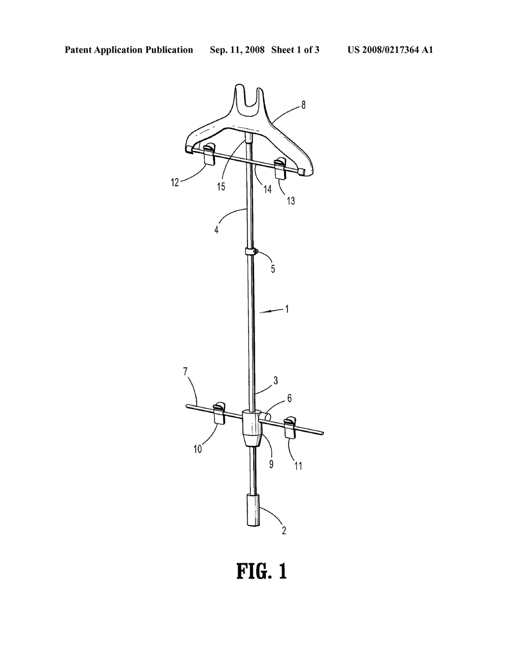 Extending pole and rotatable hanger for clothing appliance - diagram, schematic, and image 02