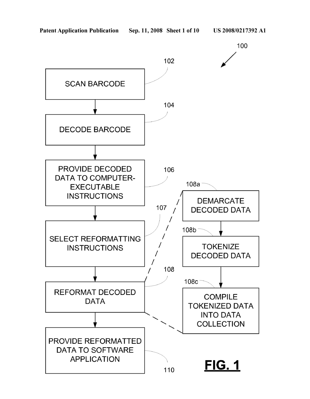 METHOD FOR PROCESSING DATA FROM BARCODES - diagram, schematic, and image 02