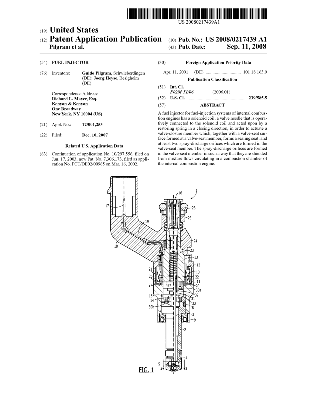 Fuel injector - diagram, schematic, and image 01