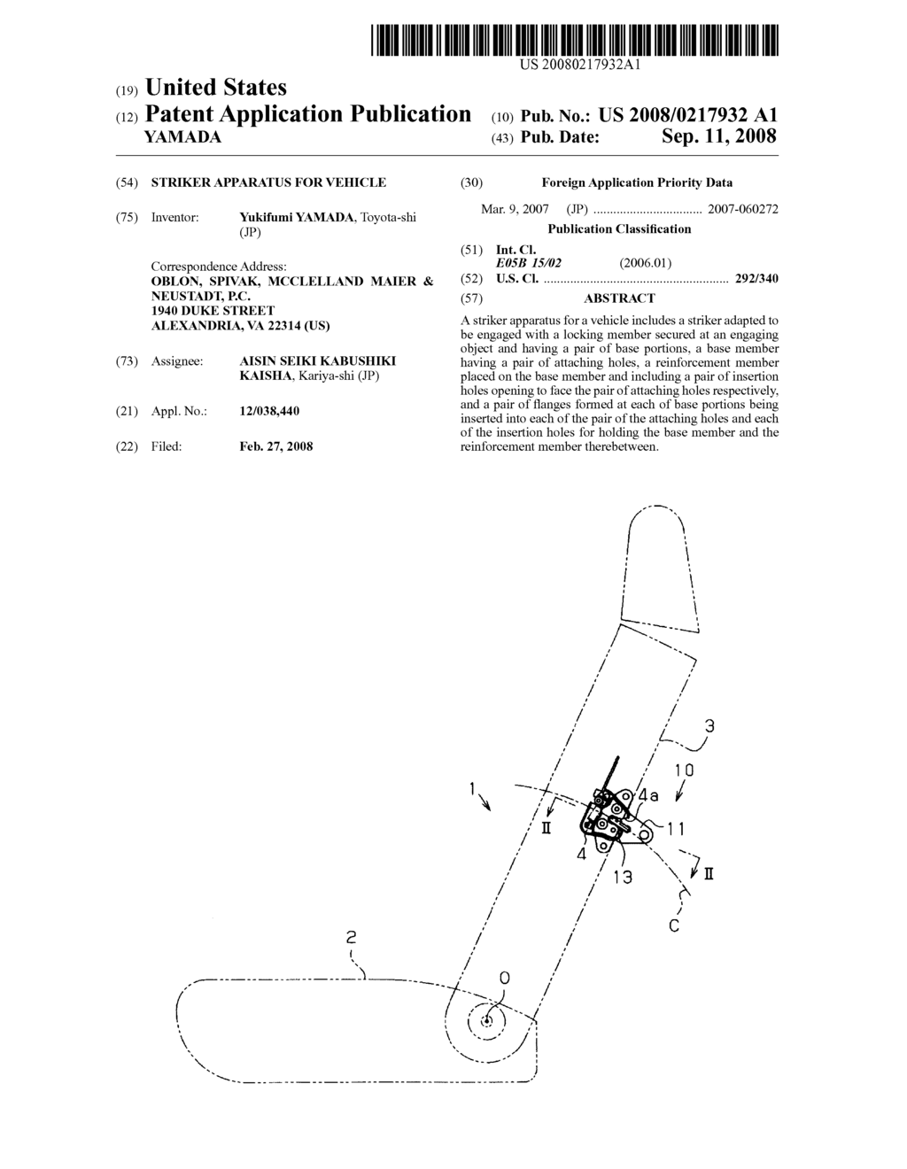 STRIKER APPARATUS FOR VEHICLE - diagram, schematic, and image 01