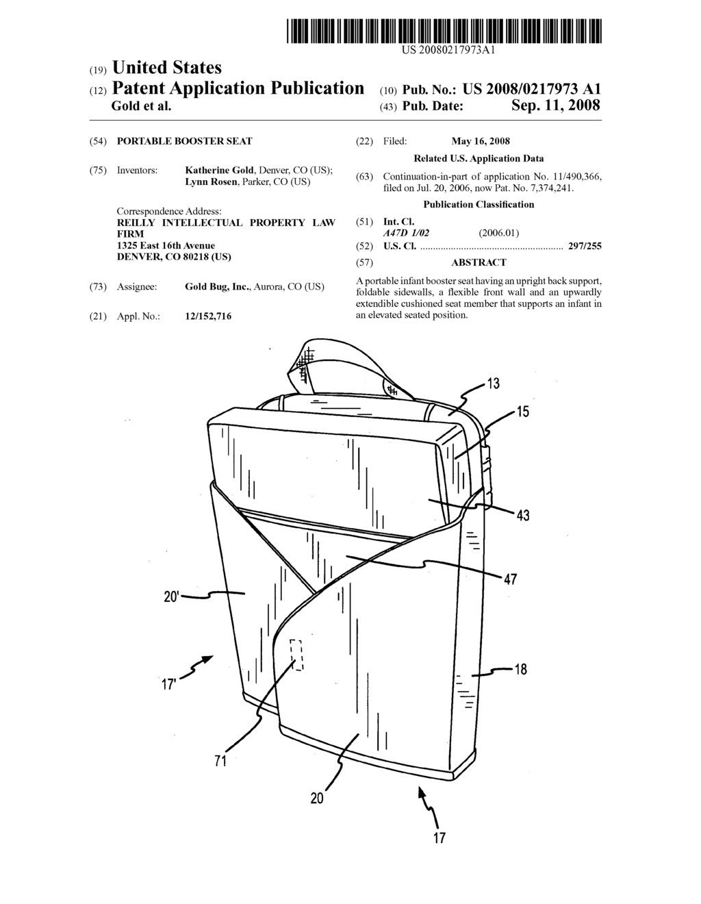 Portable booster seat - diagram, schematic, and image 01