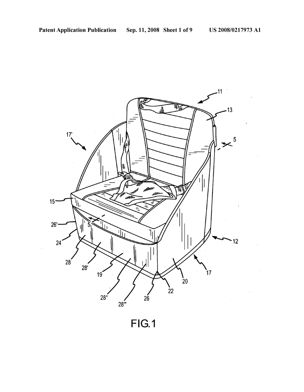 Portable booster seat - diagram, schematic, and image 02