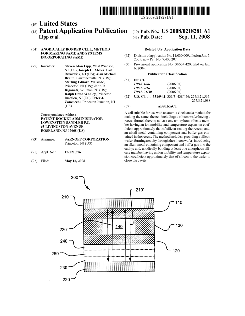 Anodically Bonded Cell, Method for Making Same and Systems Incorporating Same - diagram, schematic, and image 01