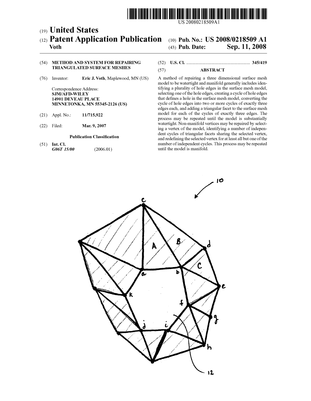Method and system for repairing triangulated surface meshes - diagram, schematic, and image 01