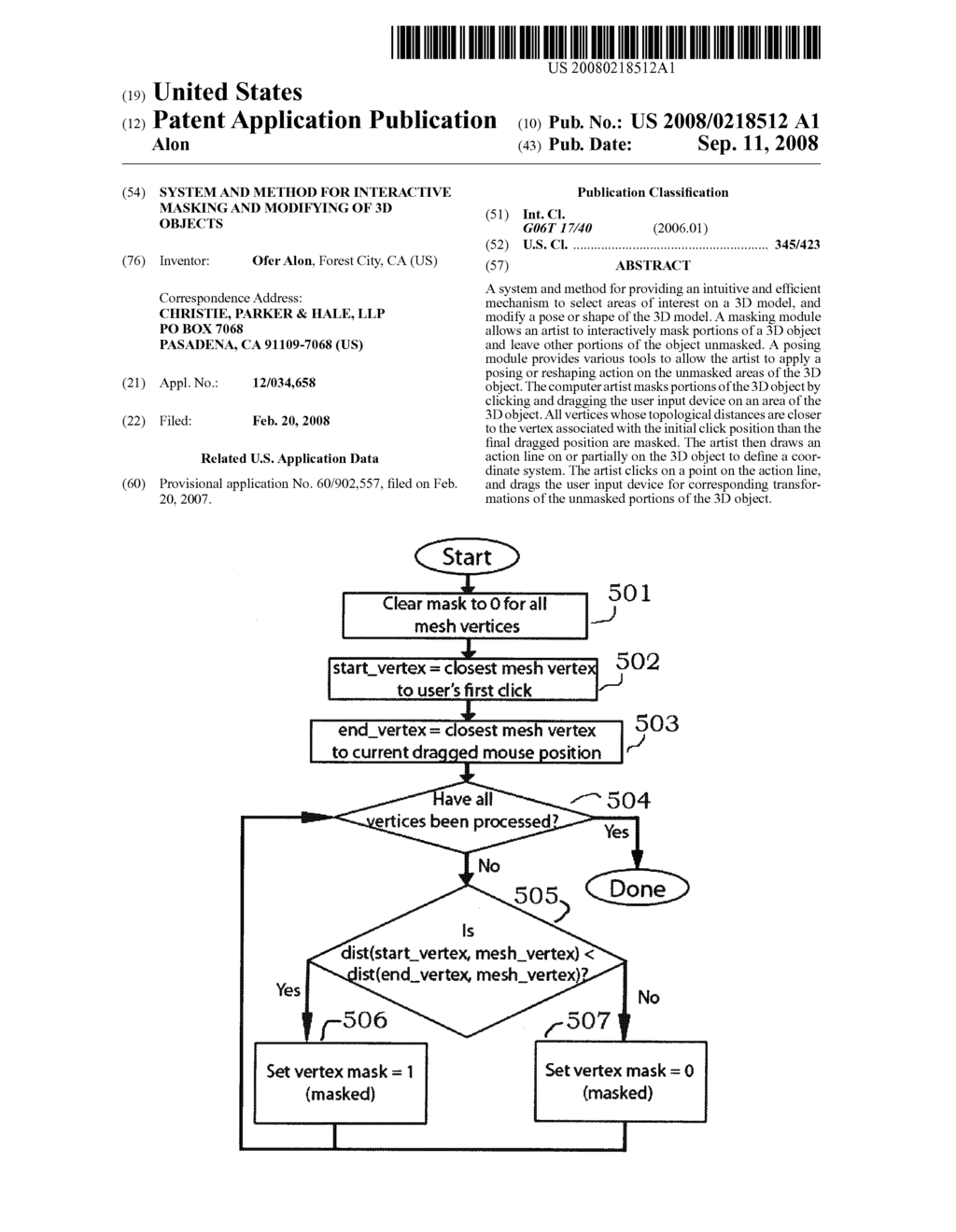 SYSTEM AND METHOD FOR INTERACTIVE MASKING AND MODIFYING OF 3D OBJECTS - diagram, schematic, and image 01