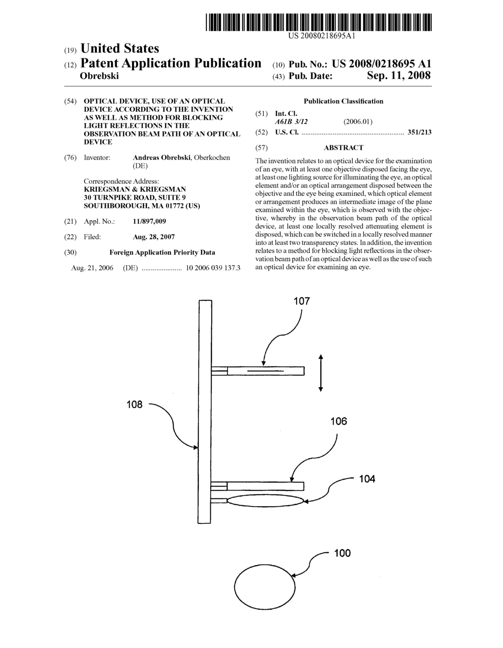 Optical device, use of an optical device according to the invention as well as method for blocking light reflections in the observation beam path of an optical device - diagram, schematic, and image 01