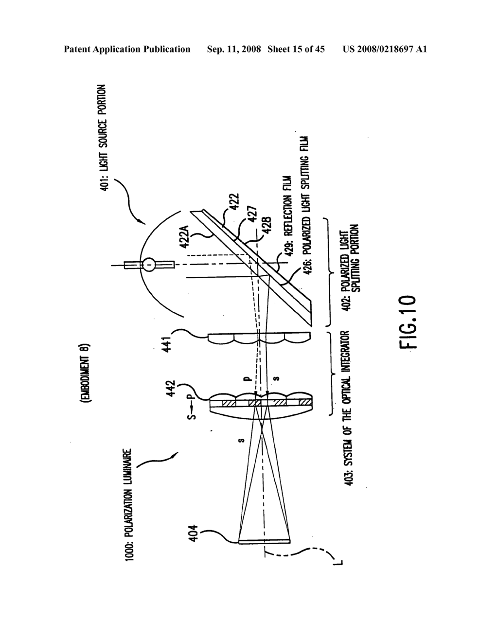 Polarization luminaire and projection display - diagram, schematic, and image 16