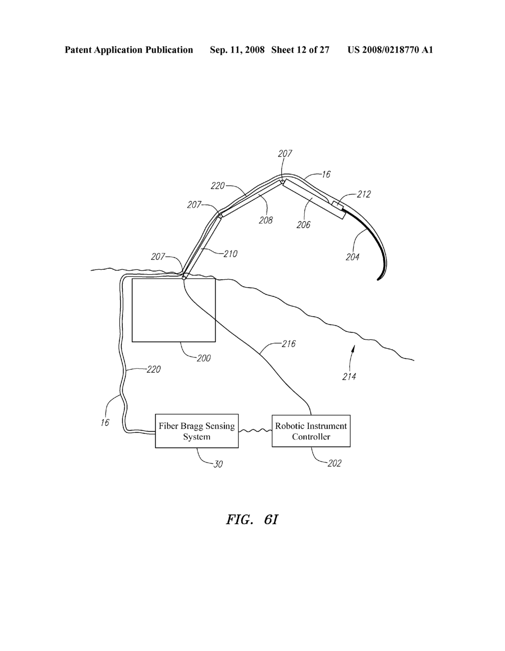 Robotic surgical instrument and methods using bragg fiber sensors - diagram, schematic, and image 13