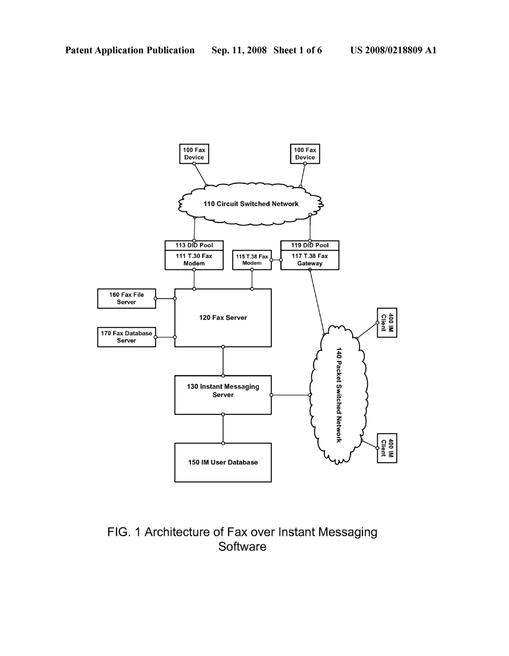 Method and architecture of sending and receiving facsimile over instant messaging software - diagram, schematic, and image 02