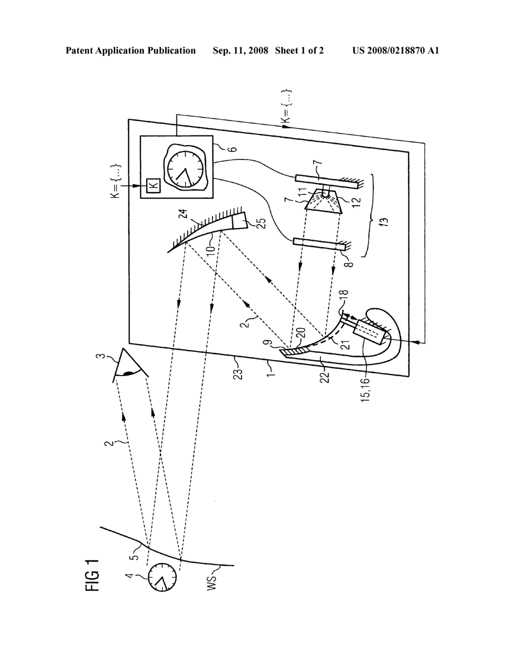 Head-Up Display Comprising a Deformable Mirror - diagram, schematic, and image 02