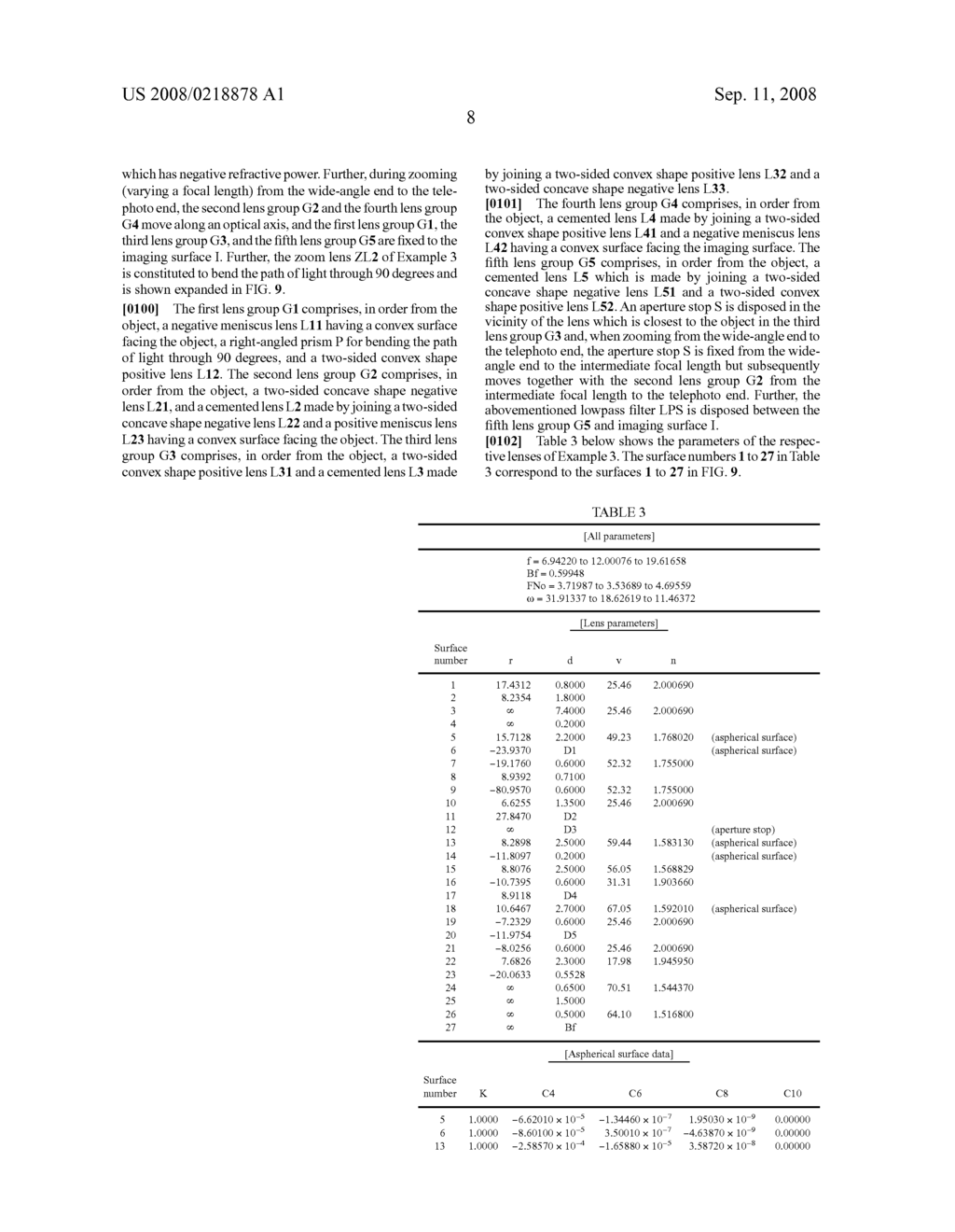 ZOOM LENS, OPTICAL APPARATUS, AND METHOD FOR FORMING AN IMAGE OF AN OBJECT - diagram, schematic, and image 31