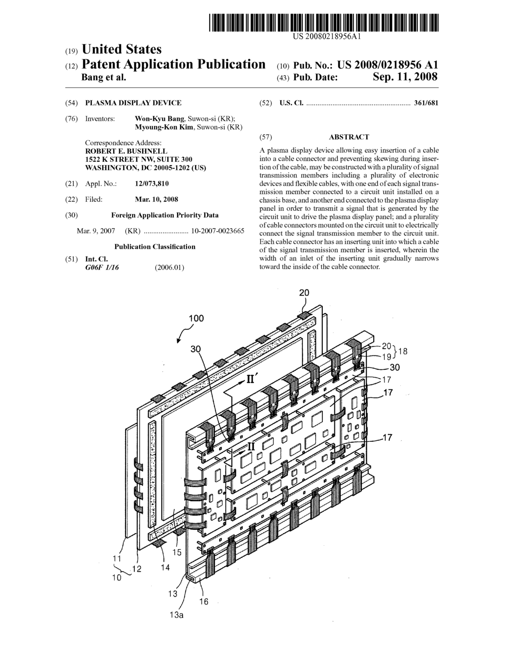 Plasma display device - diagram, schematic, and image 01