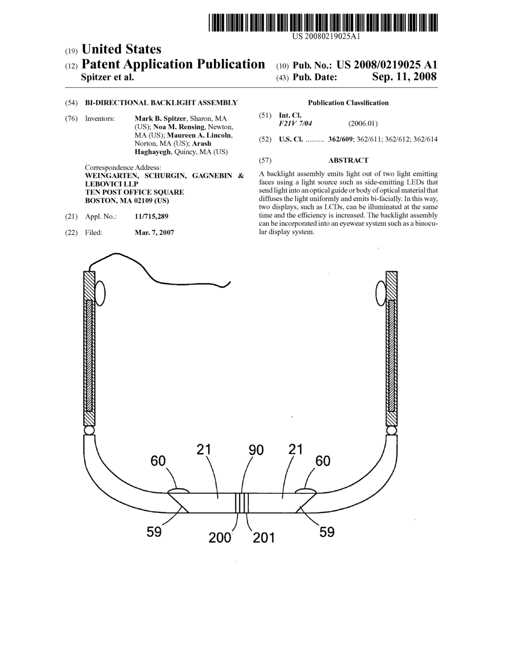 Bi-directional backlight assembly - diagram, schematic, and image 01