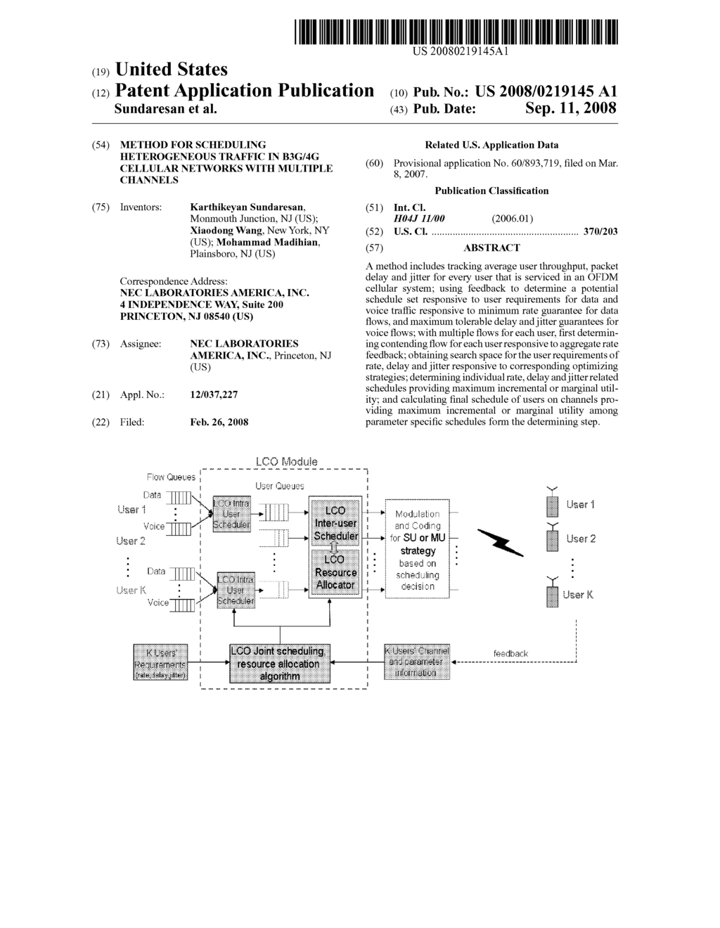 Method for Scheduling Heterogeneous Traffic in B3G/4G Cellular Networks with Multiple Channels - diagram, schematic, and image 01