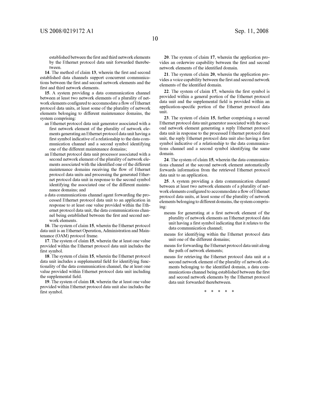 Forwarding Plane Data Communications Channel for Ethernet Transport Networks - diagram, schematic, and image 22