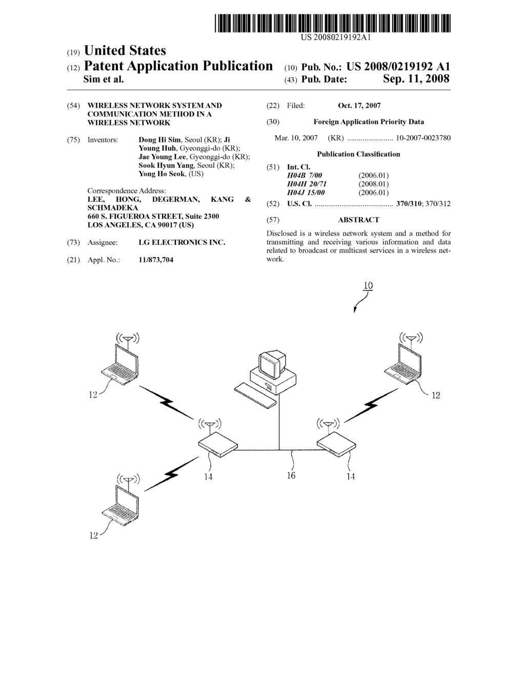 WIRELESS NETWORK SYSTEM AND COMMUNICATION METHOD IN A WIRELESS NETWORK - diagram, schematic, and image 01