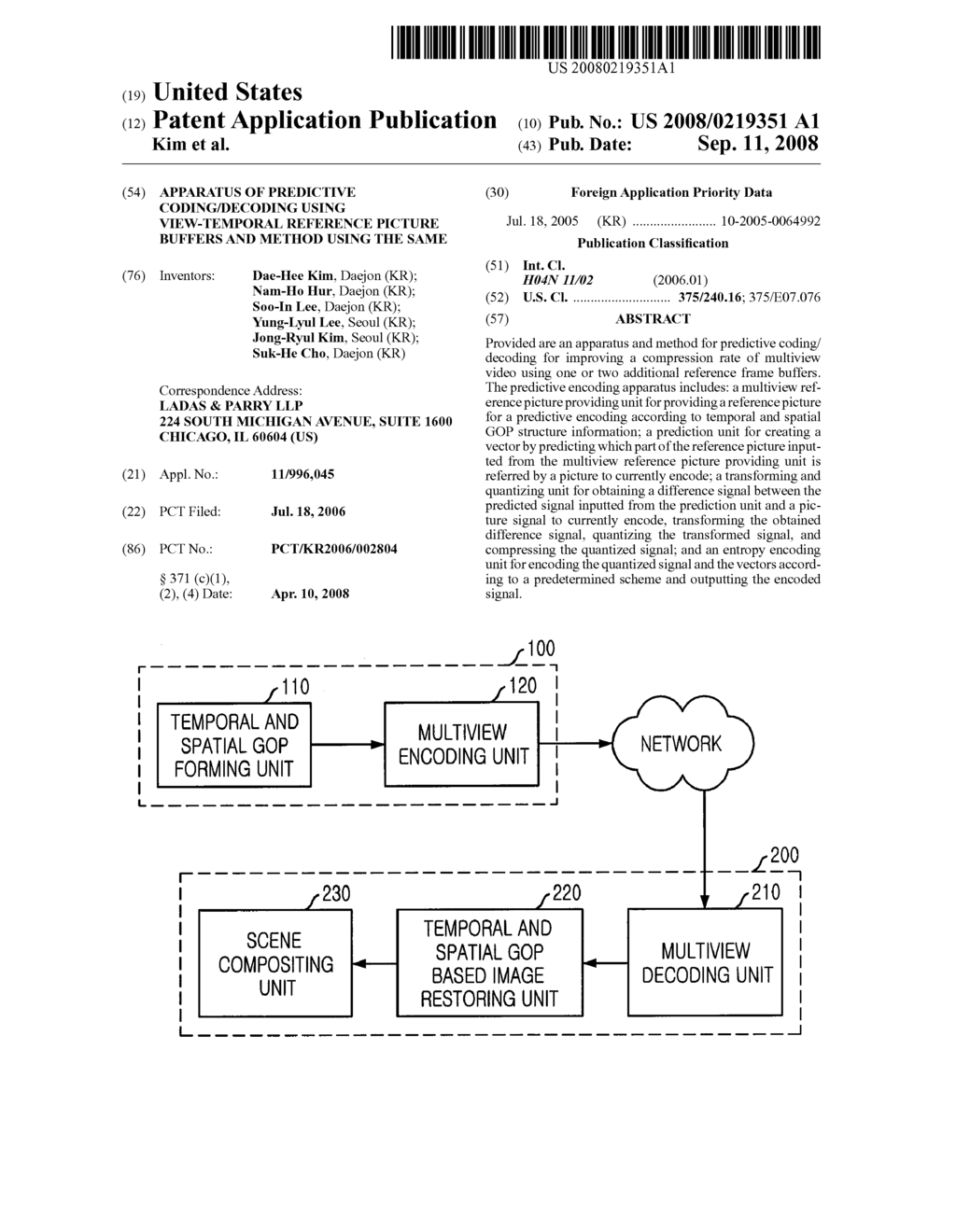 Apparatus of Predictive Coding/Decoding Using View-Temporal Reference Picture Buffers and Method Using the Same - diagram, schematic, and image 01