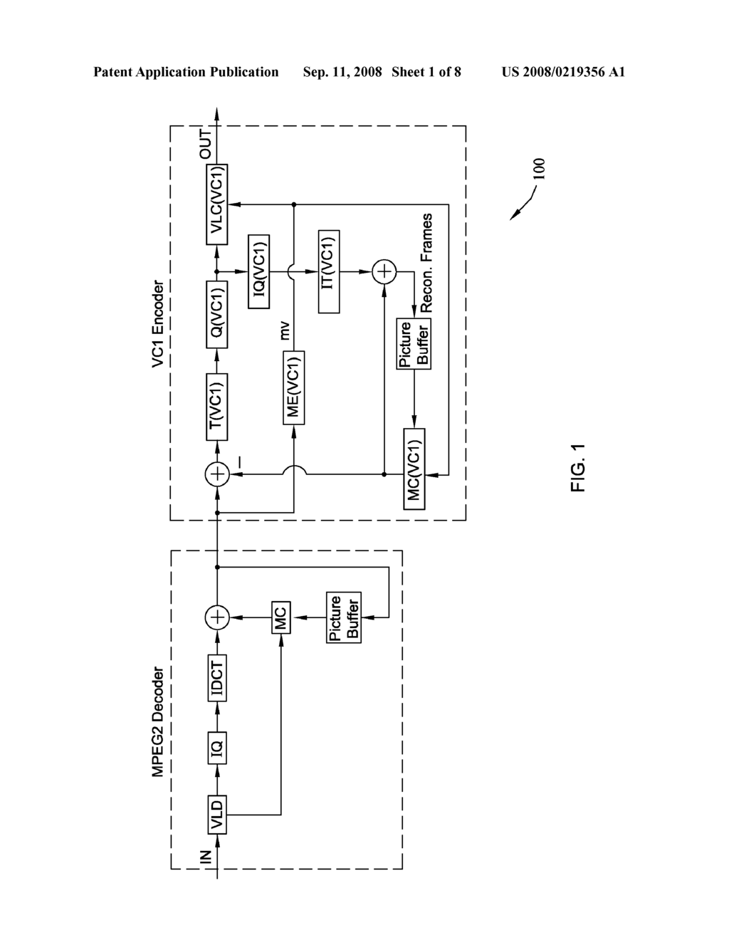 SYSTEM AND METHOD FOR TRANSCODING DATA FROM ONE VIDEO STANDARD TO ANOTHER VIDEO STANDARD - diagram, schematic, and image 02