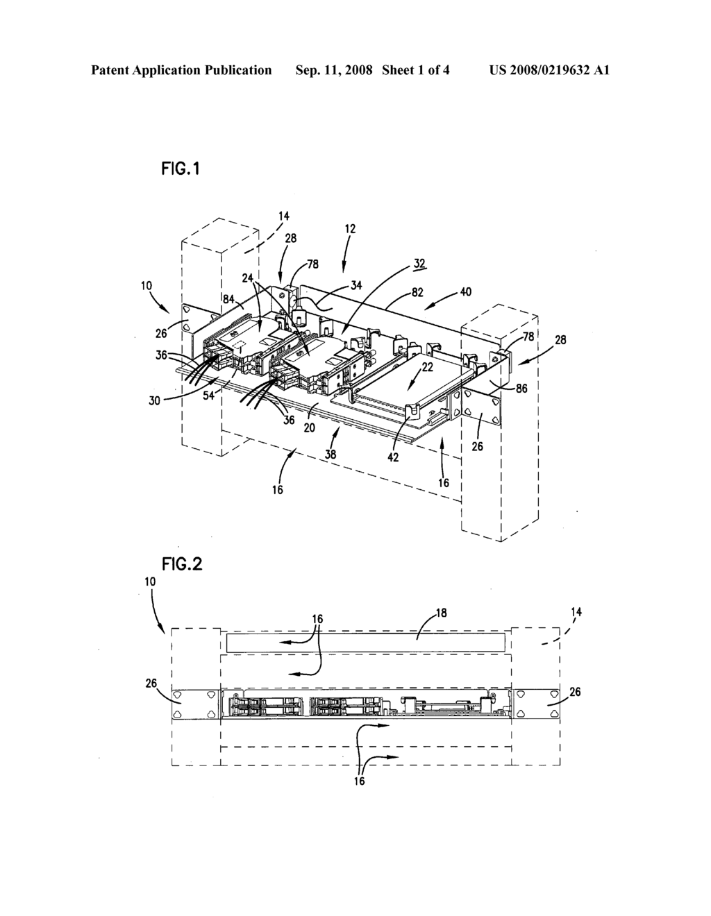 Telecommunication rack unit tray - diagram, schematic, and image 02