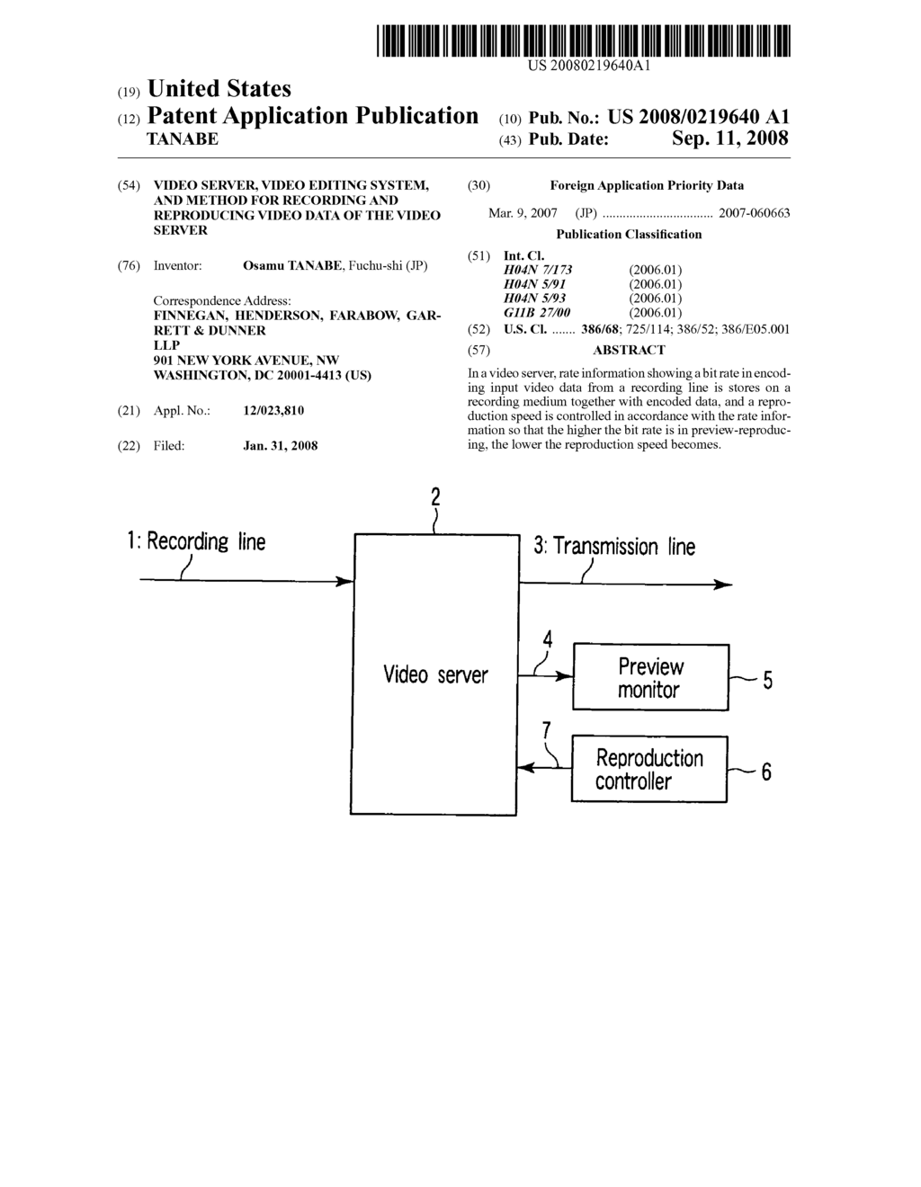 VIDEO SERVER, VIDEO EDITING SYSTEM, AND METHOD FOR RECORDING AND REPRODUCING VIDEO DATA OF THE VIDEO SERVER - diagram, schematic, and image 01