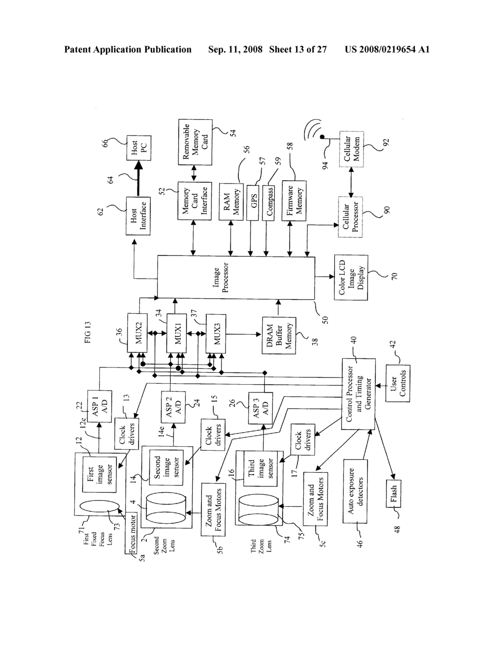 CAMERA USING MULTIPLE LENSES AND IMAGE SENSORS TO PROVIDE IMPROVED FOCUSING CAPABILITY - diagram, schematic, and image 14