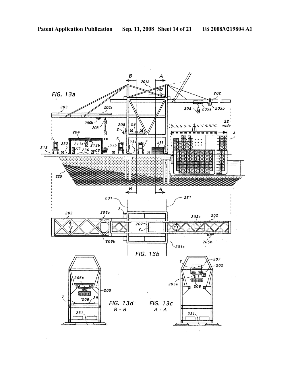 Container crane apparatus and method for container security screening during direct transshipment between transportation modes - diagram, schematic, and image 15