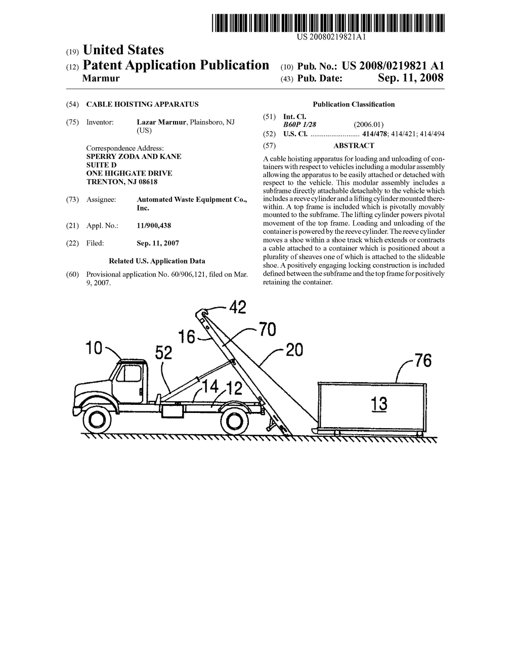 Cable hoisting apparatus - diagram, schematic, and image 01