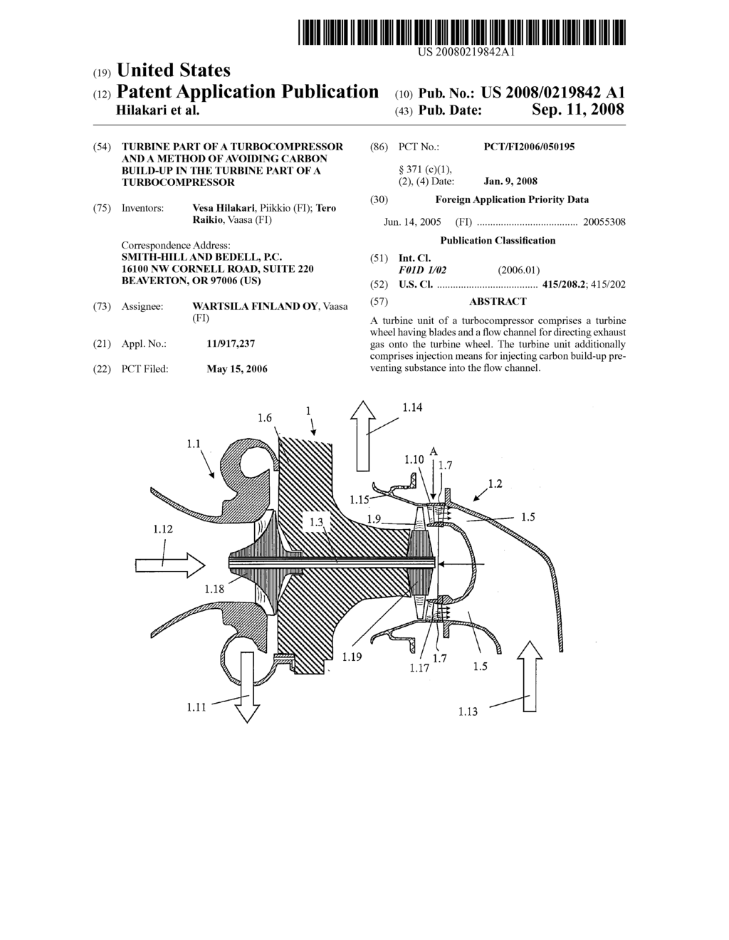 Turbine Part of a Turbocompressor and a Method of Avoiding Carbon Build-Up in the Turbine Part of a Turbocompressor - diagram, schematic, and image 01