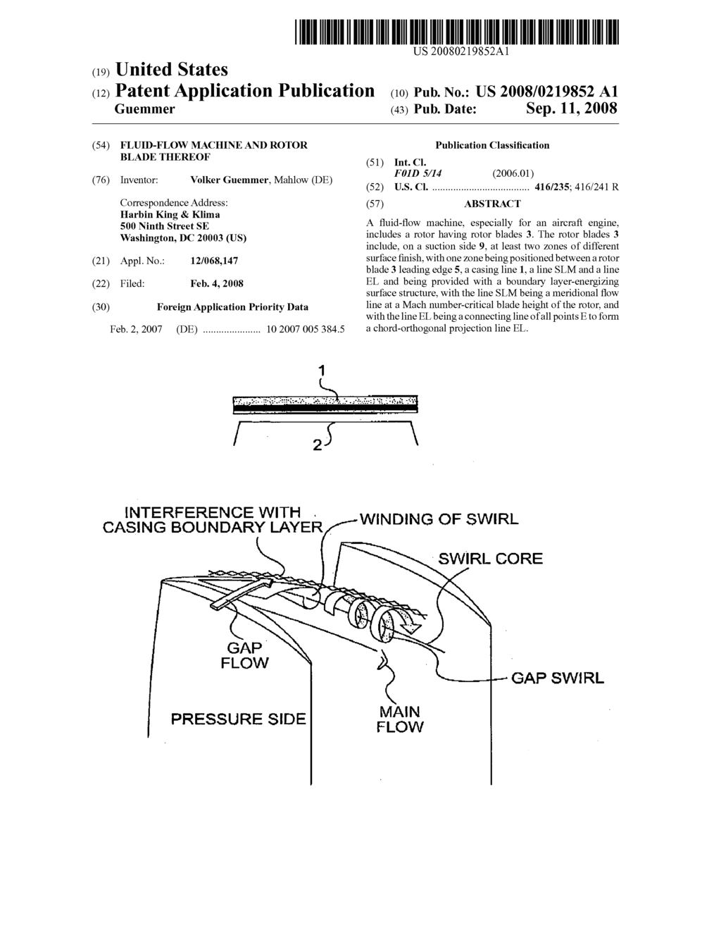 Fluid-flow machine and rotor blade thereof - diagram, schematic, and image 01