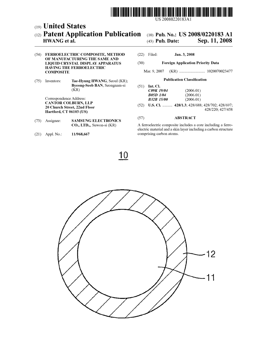 FERROELECTRIC COMPOSITE, METHOD OF MANUFACTURING THE SAME AND LIQUID CRYSTAL DISPLAY APPARATUS HAVING THE FERROELECTRIC COMPOSITE - diagram, schematic, and image 01