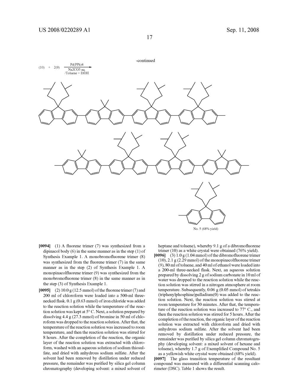 ORGANIC LIGHT EMITTING DEVICE AND INK COMPOSITION EACH USING OLIGOFLUORENE COMPOUND AND DISPLAY APPARATUS - diagram, schematic, and image 20