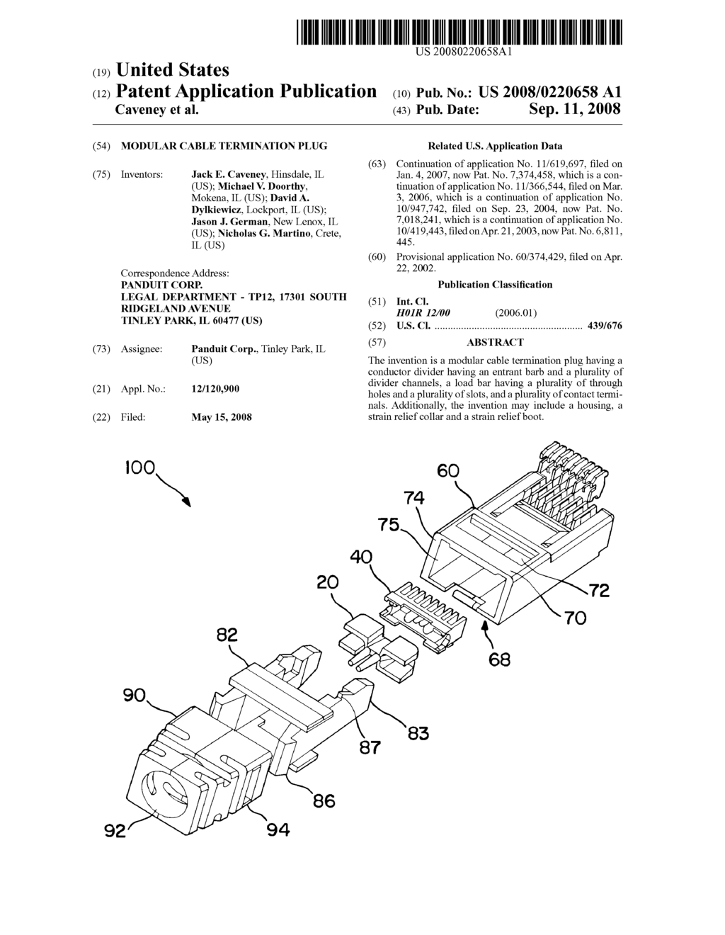 Modular cable termination plug - diagram, schematic, and image 01