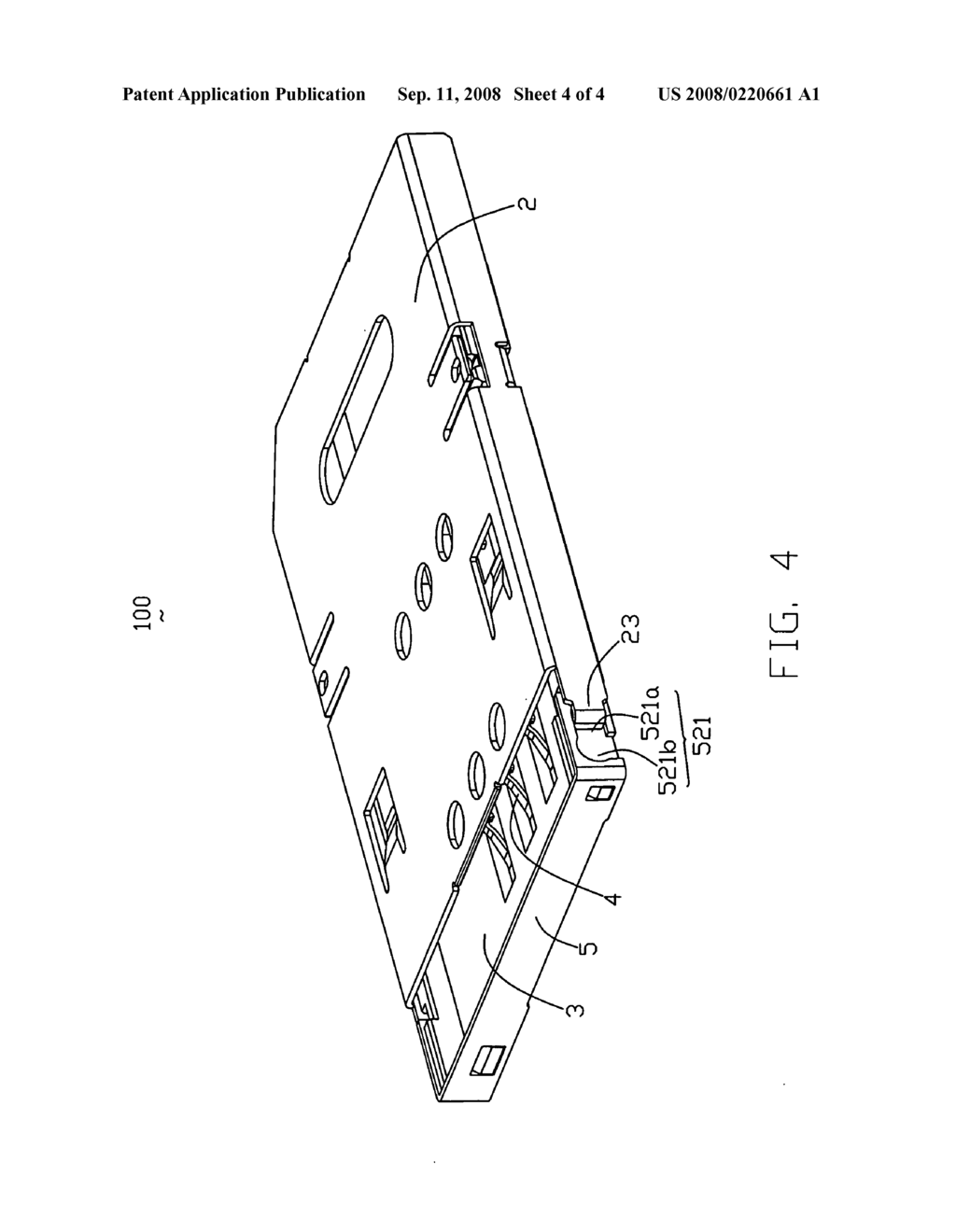 Electrical card connector having metallic hinge for reliably supporting a pivotally mounted cover thereon - diagram, schematic, and image 05