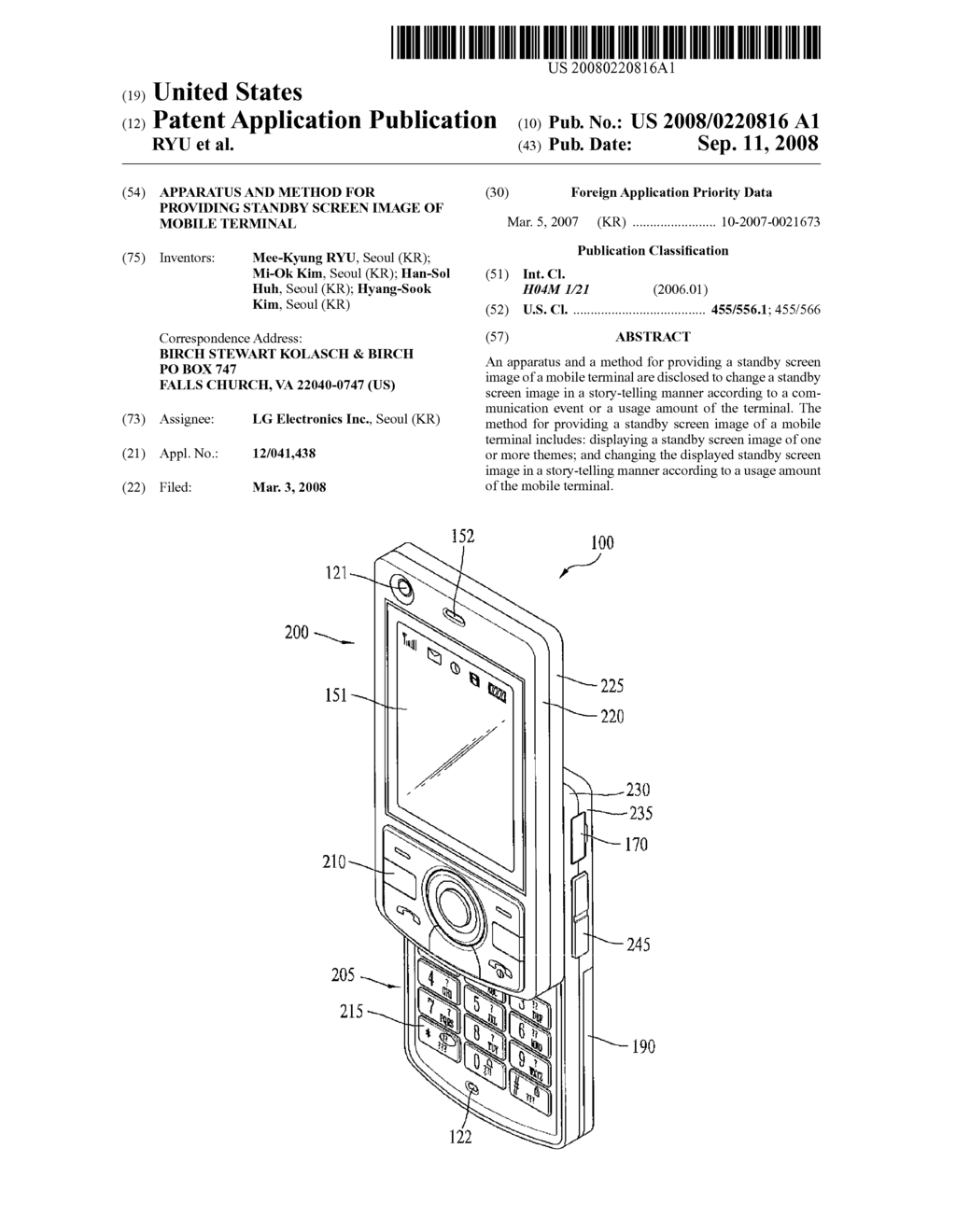 APPARATUS AND METHOD FOR PROVIDING STANDBY SCREEN IMAGE OF MOBILE TERMINAL - diagram, schematic, and image 01