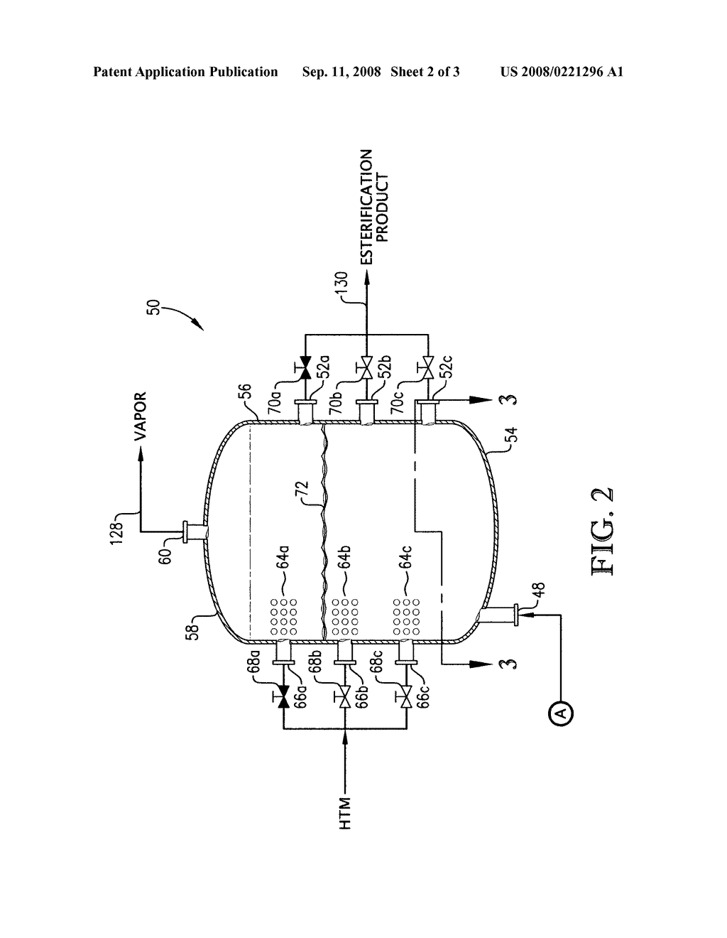 Polyester production system employing an unagitated esterification reactor - diagram, schematic, and image 03