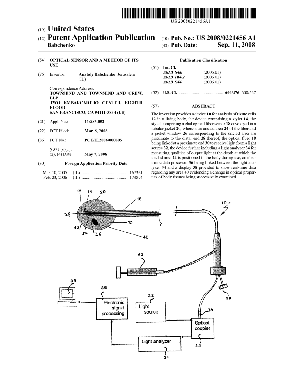 Optical Sensor and a Method of Its Use - diagram, schematic, and image 01