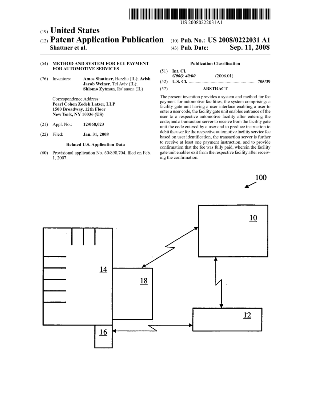 Method and system for fee payment for automotive services - diagram, schematic, and image 01