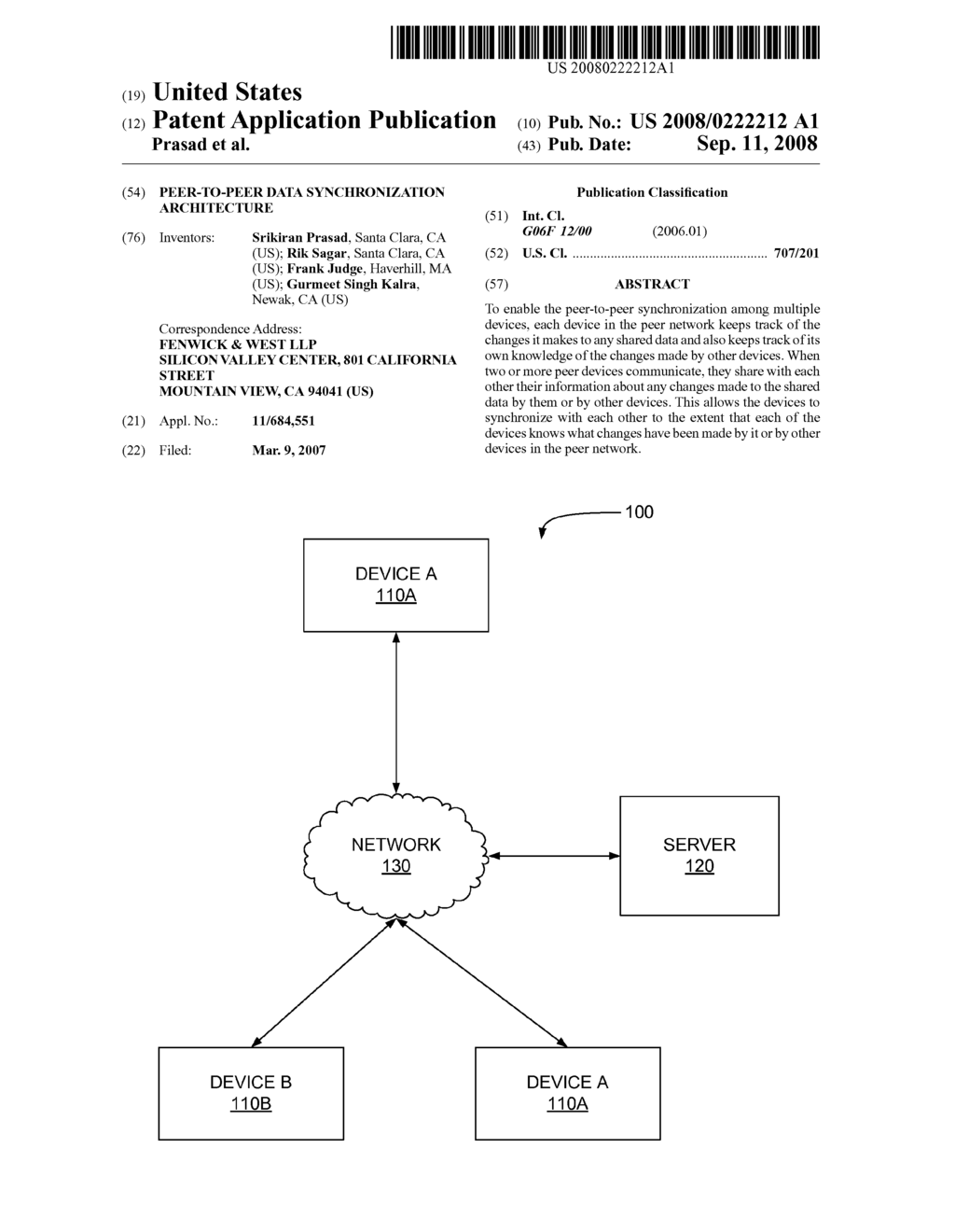 PEER-TO-PEER DATA SYNCHRONIZATION ARCHITECTURE - diagram, schematic, and image 01