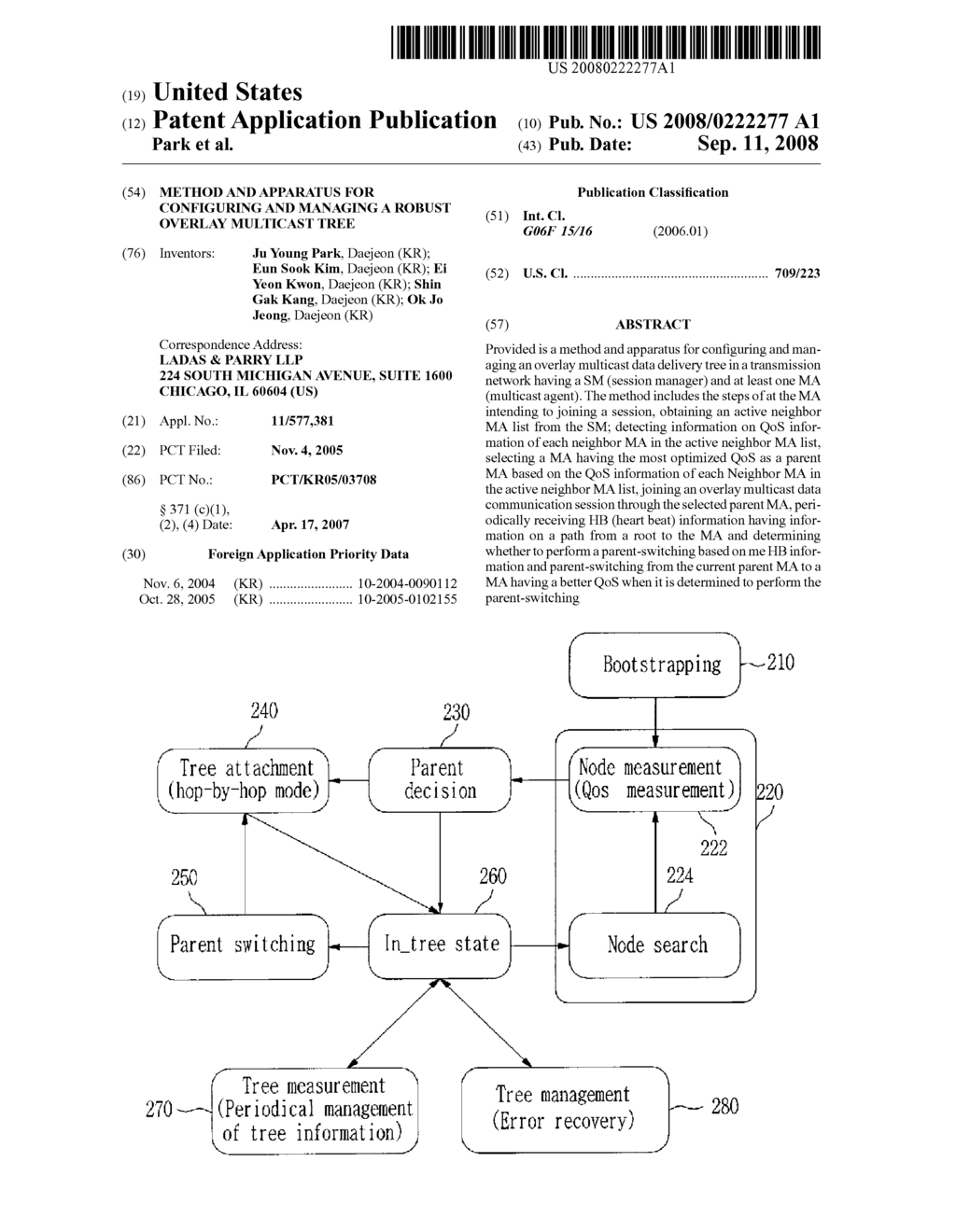 Method and Apparatus for Configuring and Managing a Robust Overlay Multicast Tree - diagram, schematic, and image 01