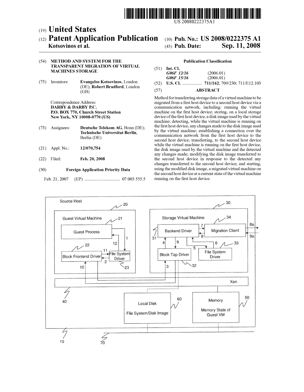 Method and system for the transparent migration of virtual machines storage - diagram, schematic, and image 01