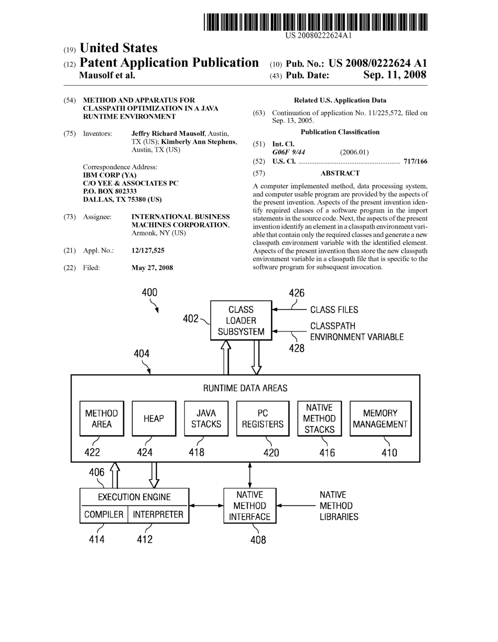 Method and Apparatus for Classpath Optimization in a Java Runtime Environment - diagram, schematic, and image 01