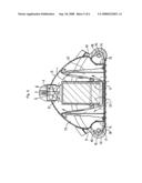 Lateral transmission casing for a self-propelled rolling apparatus for cleaning a submerged surface diagram and image