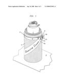 Device for storing a shaving razor or other implement with an associated container diagram and image